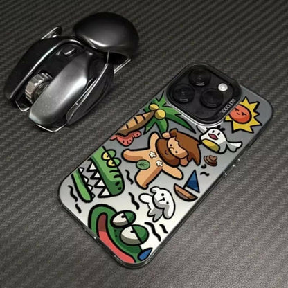 Silicone iPhone 15 Pro Max & 14 Plus Case – Frosted Cartoon Design Anti-Drop - GoTypical