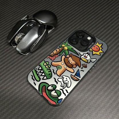 Silicone iPhone 15 Pro Max & 14 Plus Case – Frosted Cartoon Design Anti-Drop - GoTypical