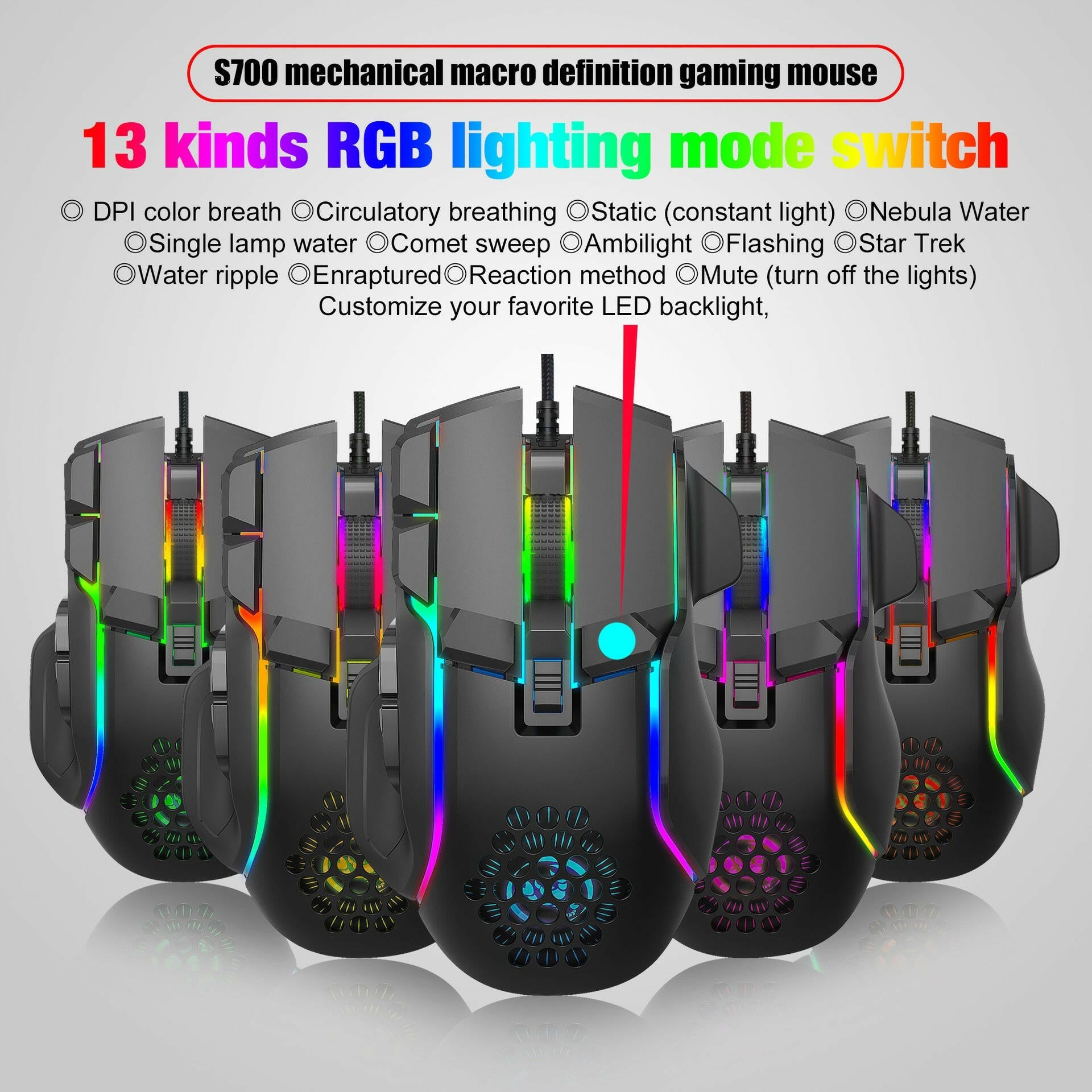 Gaming Mouse – . S700 Programmable RGB Lighting 12800 DPI - GoTypical