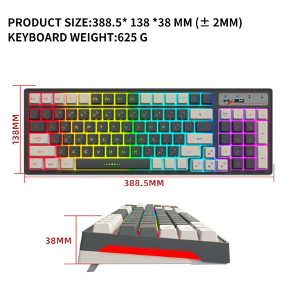 . Gaming Keyboard – RGB Backlight, Gray & White Two-Color Keycaps, 2.4G Wireless - GoTypical