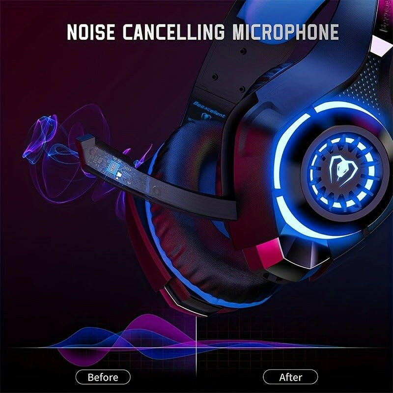 . Wired Gaming Earphones – RGB Lighting | Leather Earcups, Mic - GoTypical