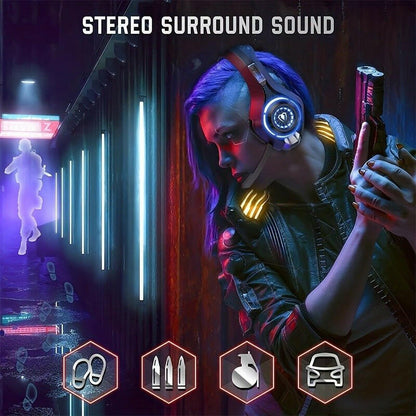 . Wired Gaming Earphones – RGB Lighting | Leather Earcups, Mic - GoTypical