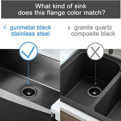Aquacubic Garbage Disposal Flange and Stopper – Gunmetal Black Stainless Steel, Nano Surface - GoTypical