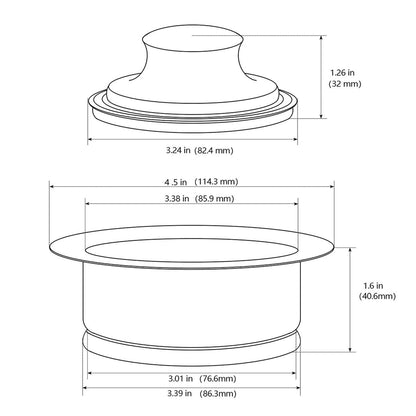 Aquacubic Garbage Disposal Flange and Stopper – Gunmetal Black Stainless Steel, Nano Surface - GoTypical