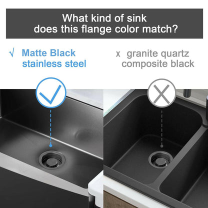 Aquacubic Garbage Disposal Flange and Stopper – Gunmetal Black Stainless Steel, Nano Surface - GoTypical
