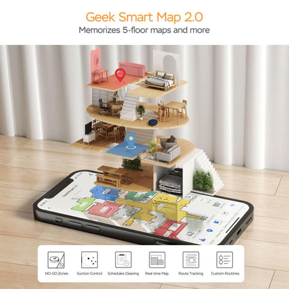 Geek Smart L7 Robot Vacuum Cleaner – Wi-Fi Connected, 2700 PA Suction - GoTypical