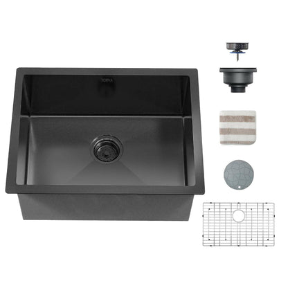 . Nano Coated Undermount Kitchen Sink – 16 Gauge Stainless Steel, Gunmetal Black - GoTypical