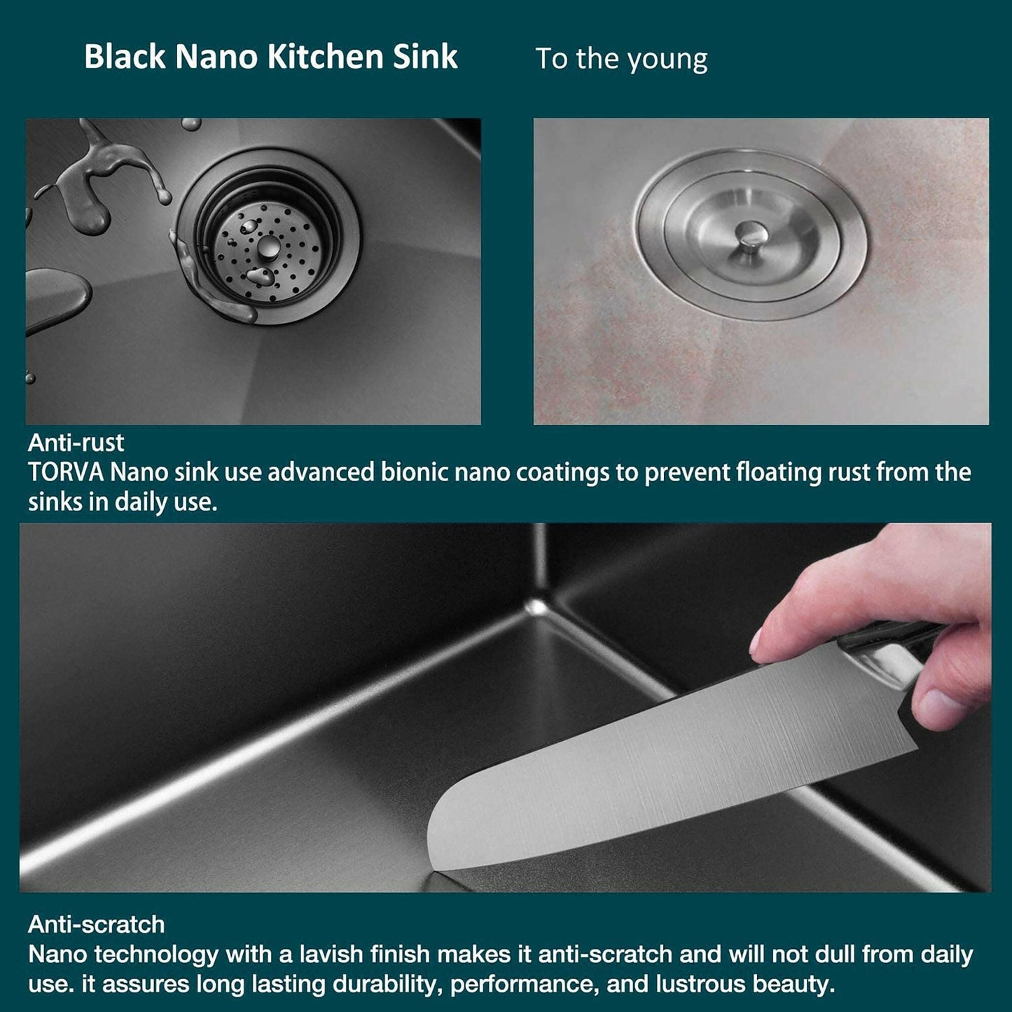 . Nano Coated Undermount Kitchen Sink – 16 Gauge Stainless Steel, Gunmetal Black - GoTypical
