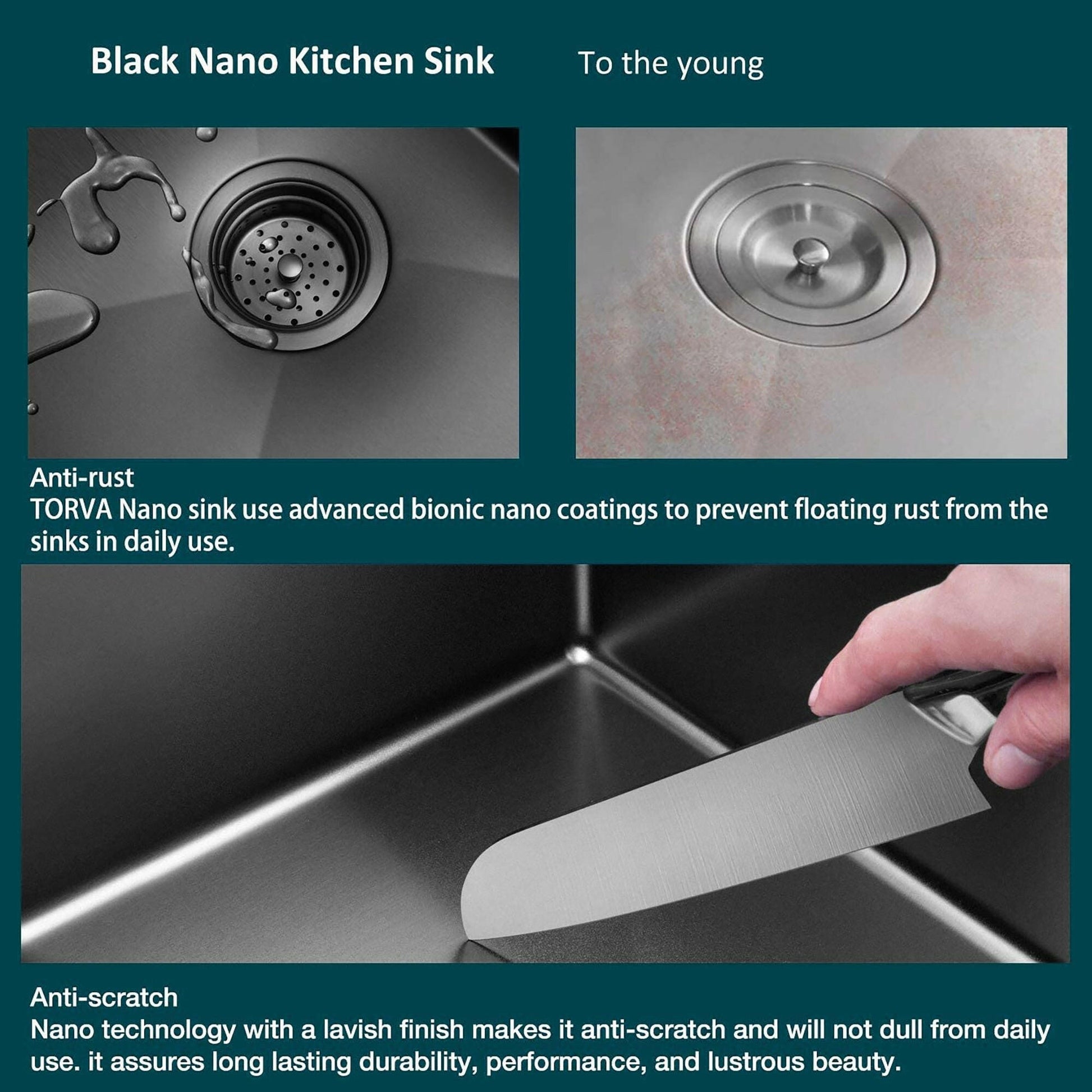 . Nano Coated Undermount Kitchen Sink – 16 Gauge Stainless Steel, Gunmetal Black - GoTypical