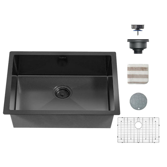 . Nano Coated Undermount Kitchen Sink – 16 Gauge Stainless Steel, Gunmetal Black - GoTypical