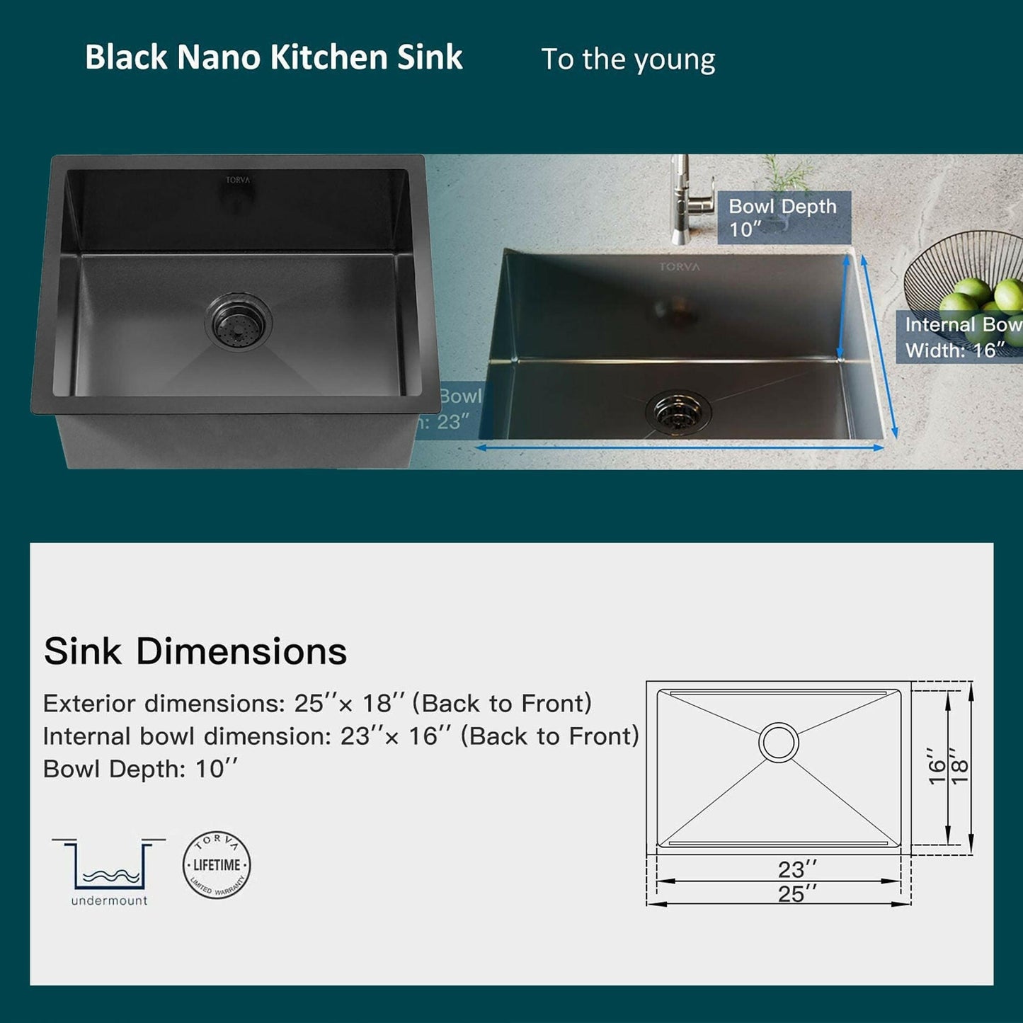 . Nano Coated Undermount Kitchen Sink – 16 Gauge Stainless Steel, Gunmetal Black - GoTypical