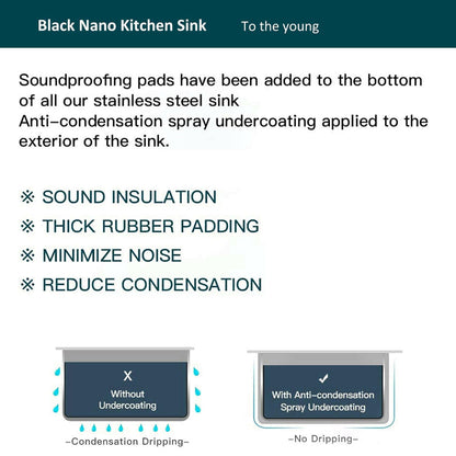 . Nano Coated Undermount Kitchen Sink – 16 Gauge Stainless Steel, Gunmetal Black - GoTypical