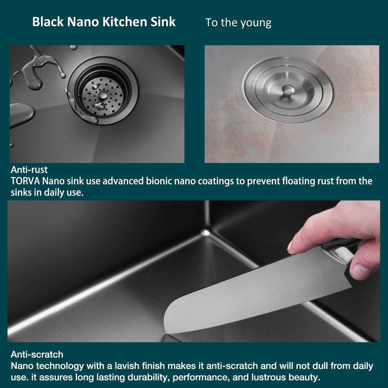 . Undermount Stainless Steel Kitchen Sink – Gunmetal Black Nano Coating - GoTypical