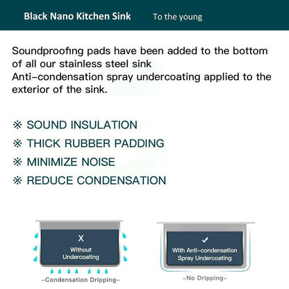 . Undermount Stainless Steel Kitchen Sink – Gunmetal Black Nano Coating - GoTypical