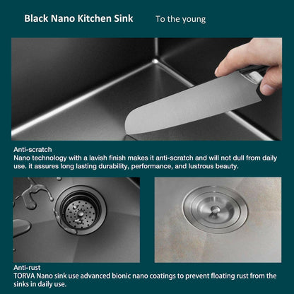 . Undermount Stainless Steel Kitchen Sink – Gunmetal Black Nano Coating - GoTypical