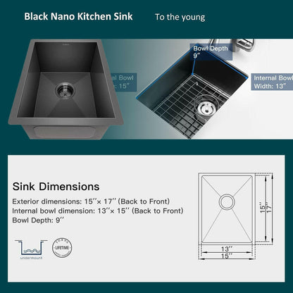 . Undermount Stainless Steel Kitchen Sink – Gunmetal Black Nano Coating - GoTypical