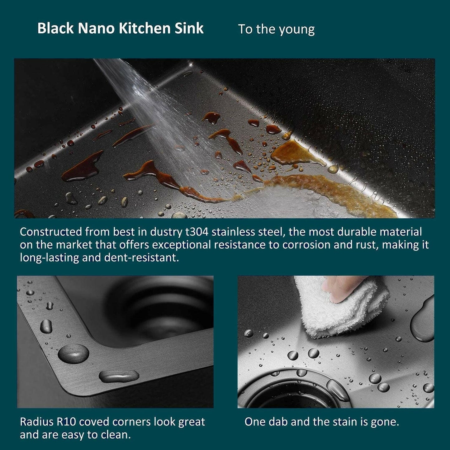 . Undermount Stainless Steel Kitchen Sink – Gunmetal Black Nano Coating - GoTypical