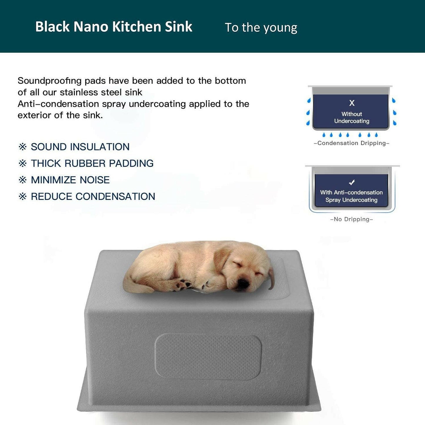 . Undermount Stainless Steel Kitchen Sink – Gunmetal Black Nano Coating - GoTypical