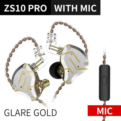 . Gold Earphones – 4BA+1DD Hybrid 10 Drivers HIFI Bass - GoTypical