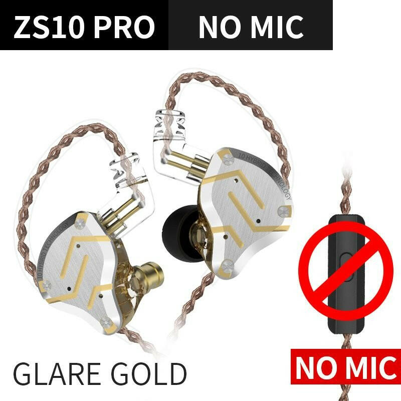 . Gold Earphones – 4BA+1DD Hybrid 10 Drivers HIFI Bass - GoTypical