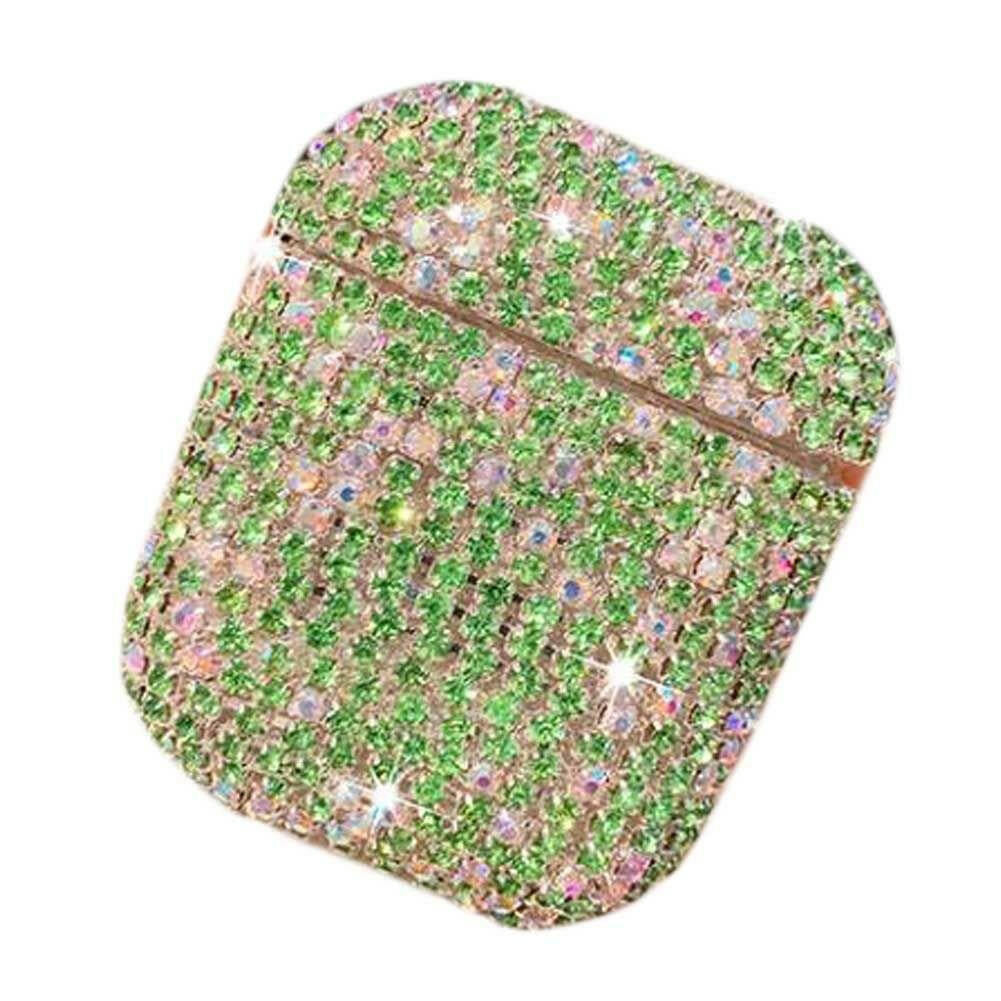 . Rhinestone Earphone Case – Green Hard Protective Cover - GoTypical