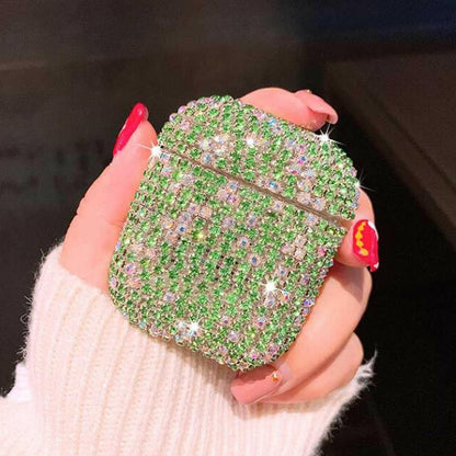 . Rhinestone Earphone Case – Green Hard Protective Cover - GoTypical