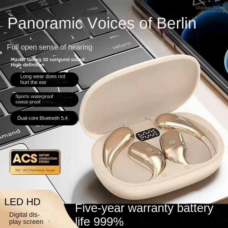 BSTransmission Bluetooth Headphones – Wireless Ear-hook, Splash-proof, Long Battery Life - GoTypical