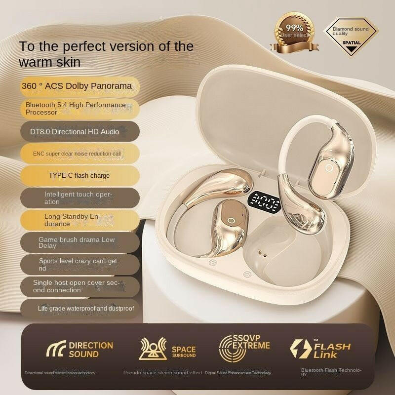 BSTransmission Bluetooth Headphones – Wireless Ear-hook, Splash-proof, Long Battery Life - GoTypical