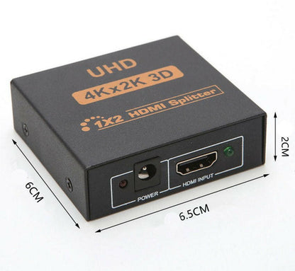 . HDMI Distributor 1x2 Splitter – 4K 2K Dual Display HDMI Hub - GoTypical