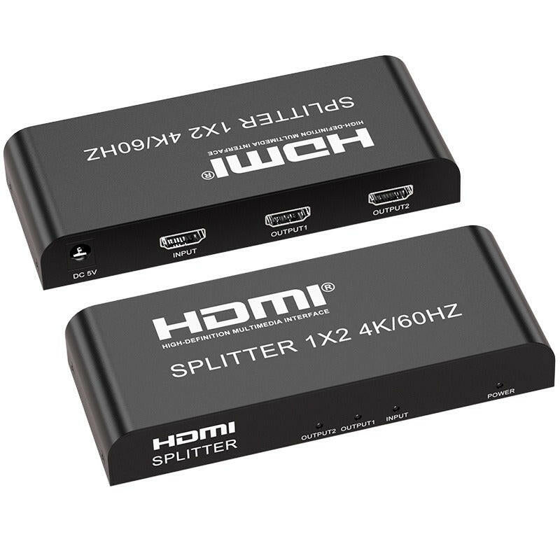 . HDMI Distributor 1x2 4K60Hz Black HDMI Splitter - GoTypical
