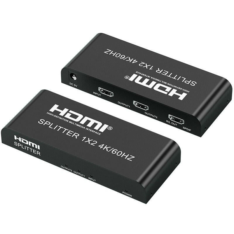 . HDMI Distributor 1x2 4K60Hz Black HDMI Splitter - GoTypical