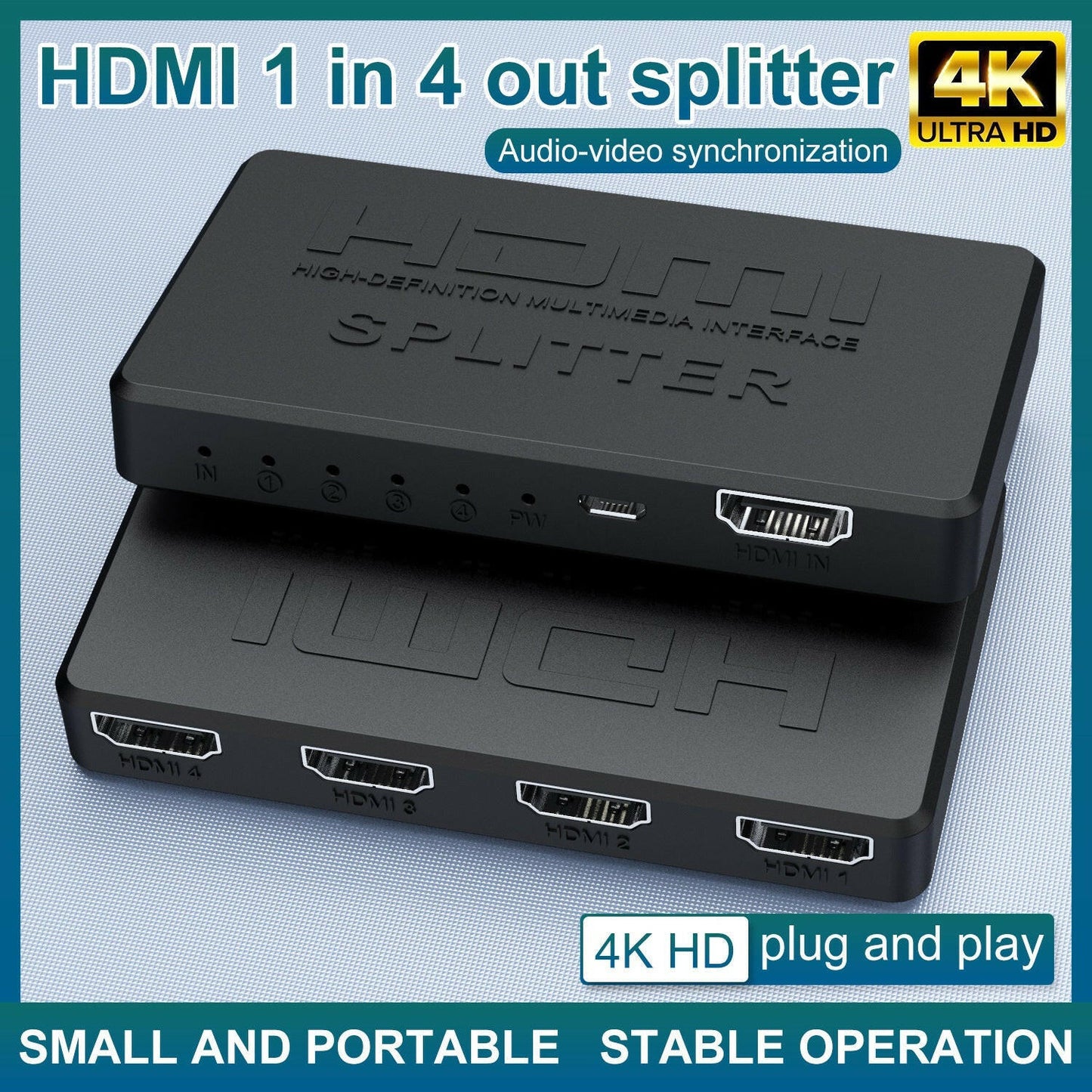 . HDMI Splitter 1 In 4 Out – 4K Mini HD Video Splitter - GoTypical