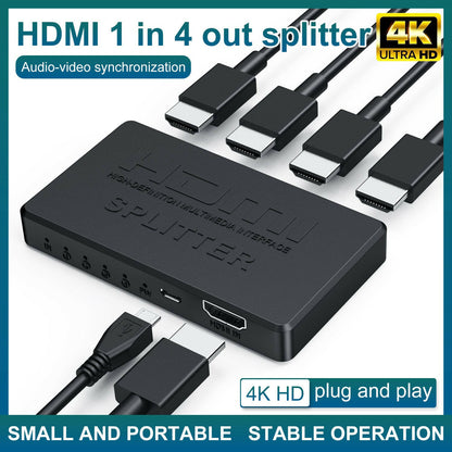 . HDMI Splitter 1 In 4 Out – 4K Mini HD Video Splitter - GoTypical