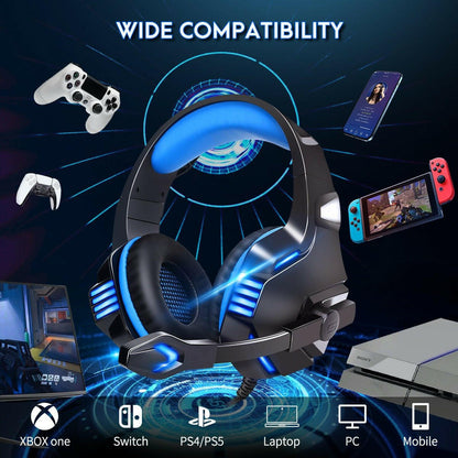 . Gaming Headphones – Wired RGB Headset with Microphone for PC & Mobile - GoTypical