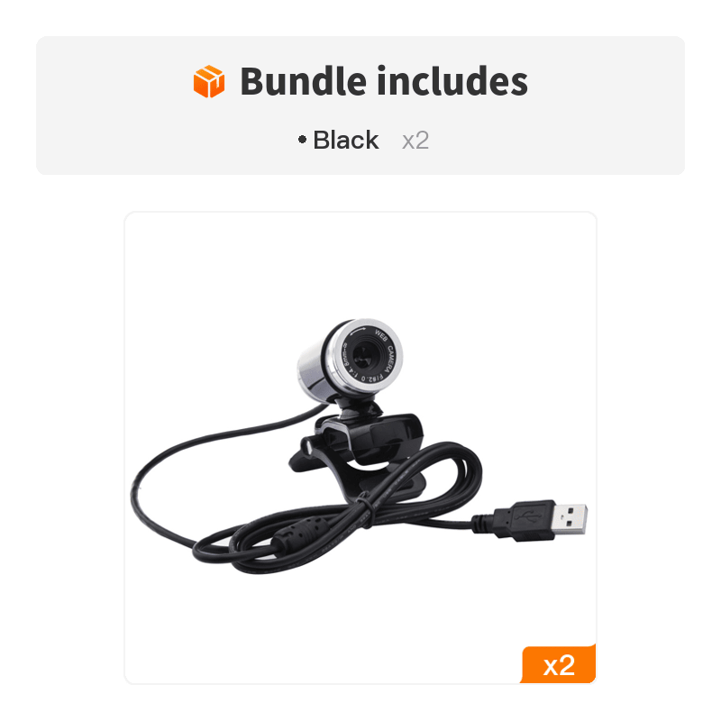 . 480P Wired Computer Camera – USB Plug and Play with Built-in Microphone - GoTypical
