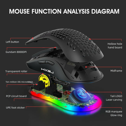 . Hollow Hole RGB Gaming Mouse – Lightweight Luminous Design - GoTypical