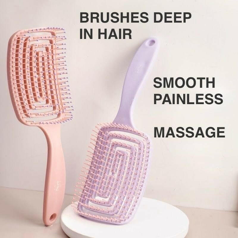 Vented Hair Brush – Curved Scalp Massage Comb for Quick Blow Dry Styling - GoTypical