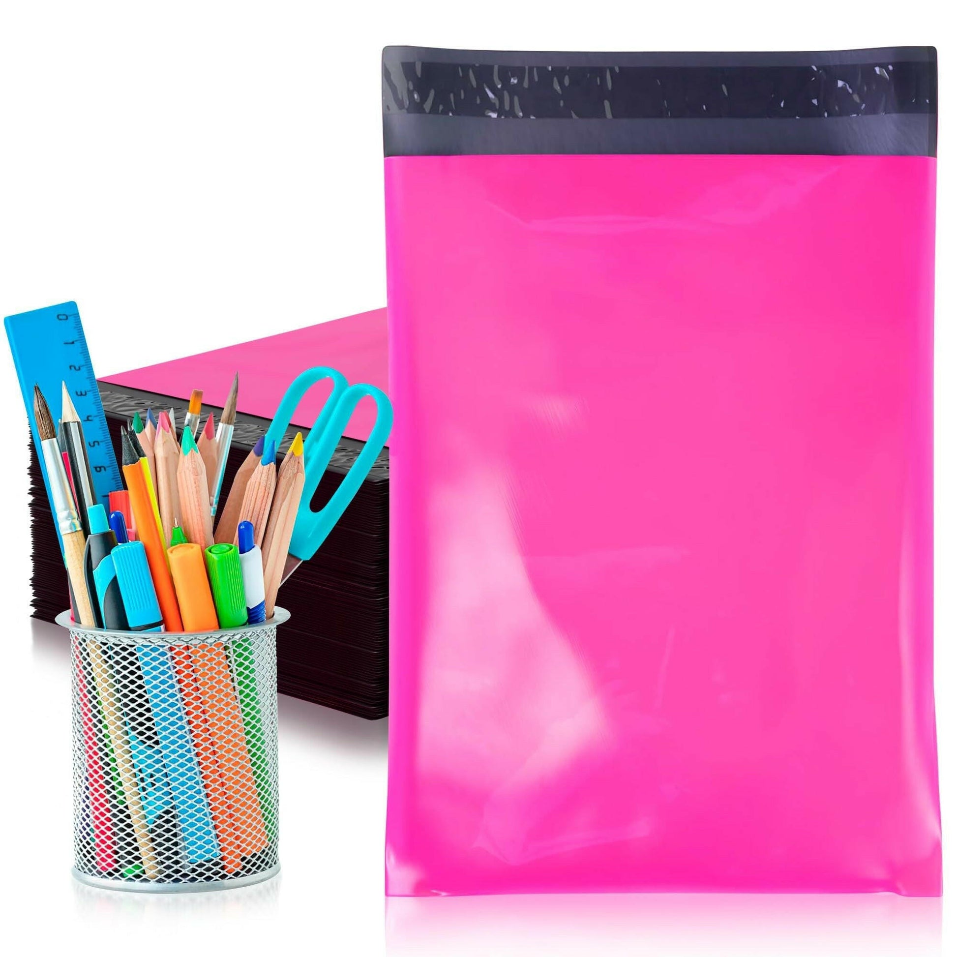 Poly Mailers Hot Pink 12 x 15.5 Inches – Amiff Waterproof Self-Seal Bags - GoTypical