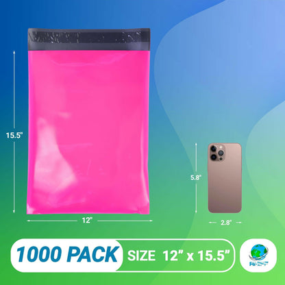 Poly Mailers Hot Pink 12 x 15.5 Inches – Amiff Waterproof Self-Seal Bags - GoTypical