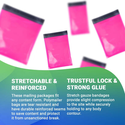 Poly Mailers Hot Pink 12 x 15.5 Inches – Amiff Waterproof Self-Seal Bags - GoTypical
