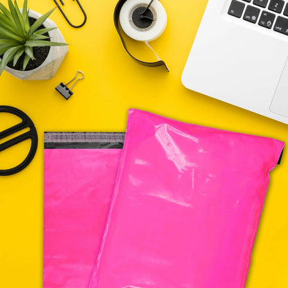Amiff Hot Pink Poly Mailers 7.5x10.5 Inches | 1000 Pack Self-Seal Waterproof Bags - GoTypical