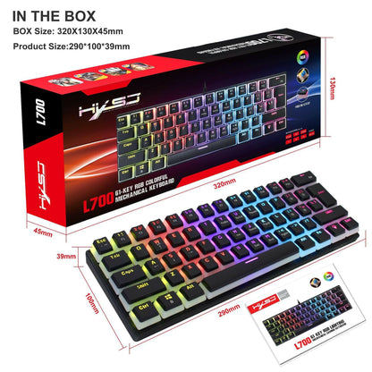 . Wired Mechanical Keyboard – 61 Keys, Blue Switch, RGB Backlit - GoTypical