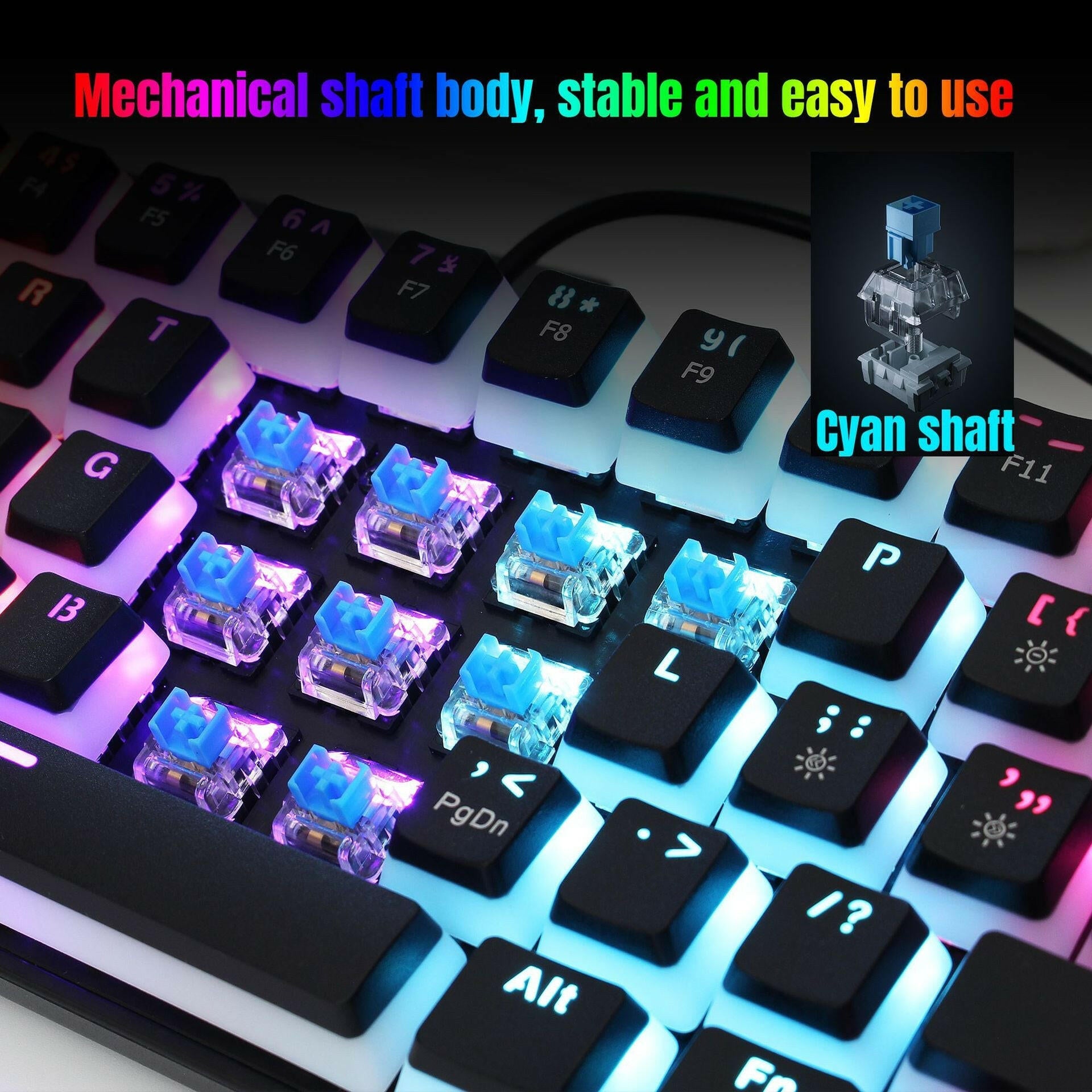 . Wired Mechanical Keyboard – 61 Keys, Blue Switch, RGB Backlit - GoTypical