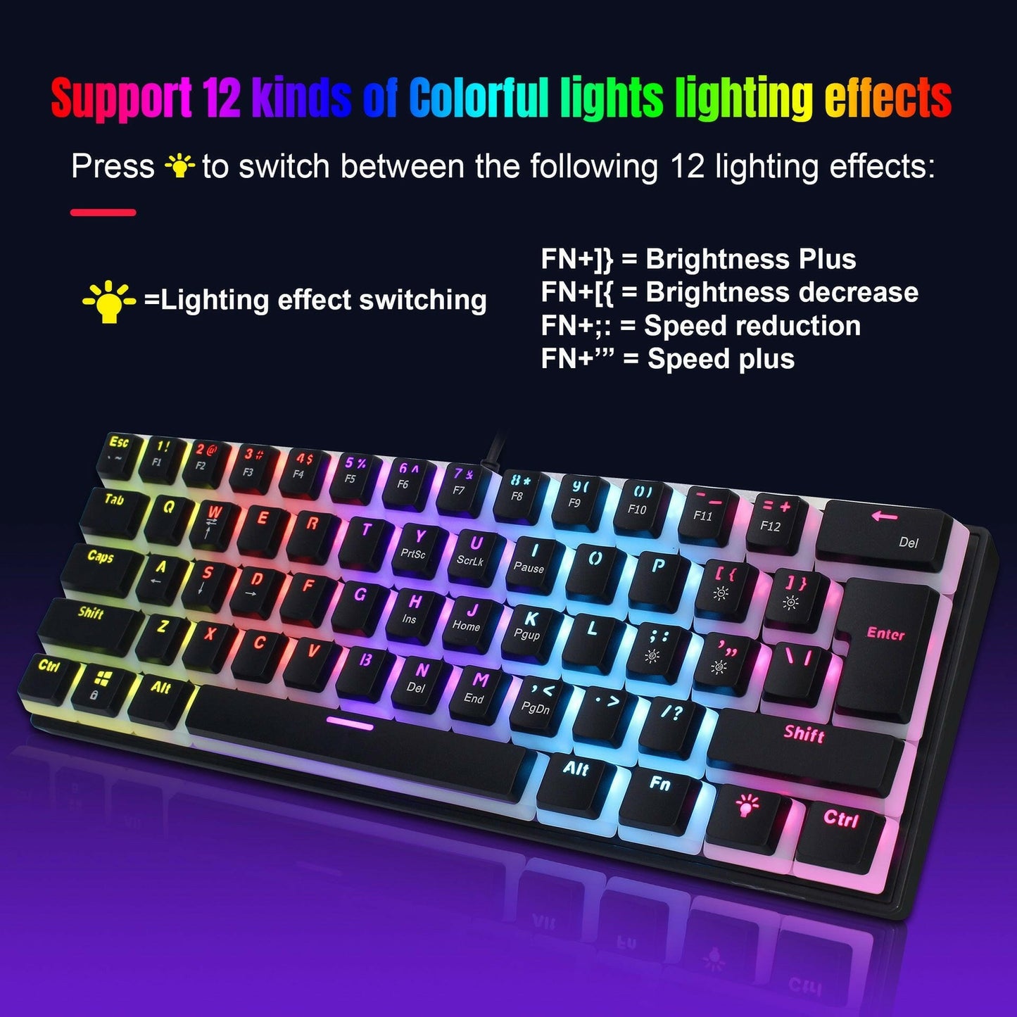 . Wired Mechanical Keyboard – 61 Keys, Blue Switch, RGB Backlit - GoTypical