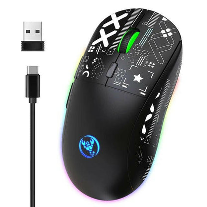 HXSJ T90 Wireless Mechanical Gaming Mouse – 3600DPI RGB Ergonomic - GoTypical