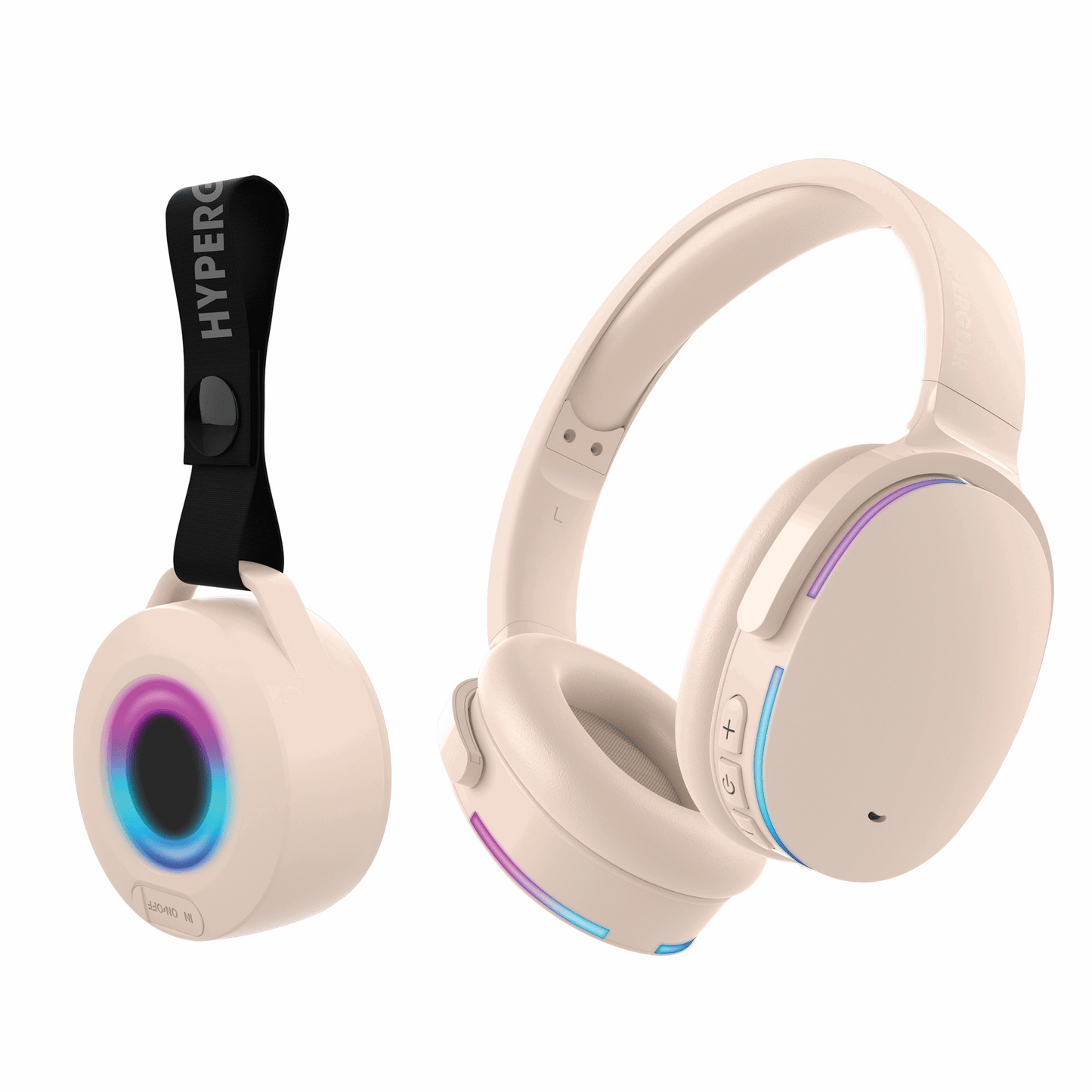 HyperGear Audio Essentials Bluetooth Headphones and Speaker Duo – Beige - GoTypical