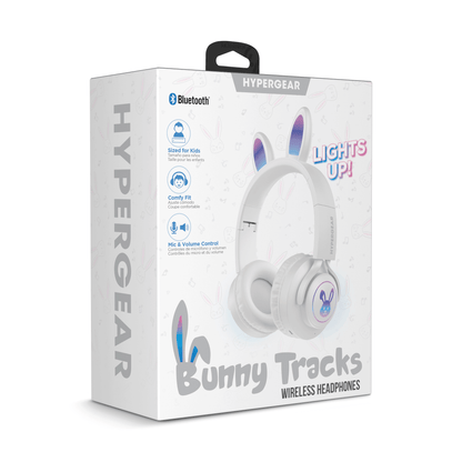 HyperGear Bunny Tracks Wireless Kids Headphones – Light-Up LED Ears - GoTypical