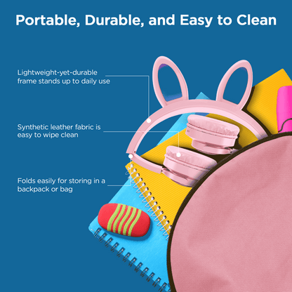 HyperGear Bunny Tracks Wireless Kids Headphones – Light-Up LED Ears - GoTypical