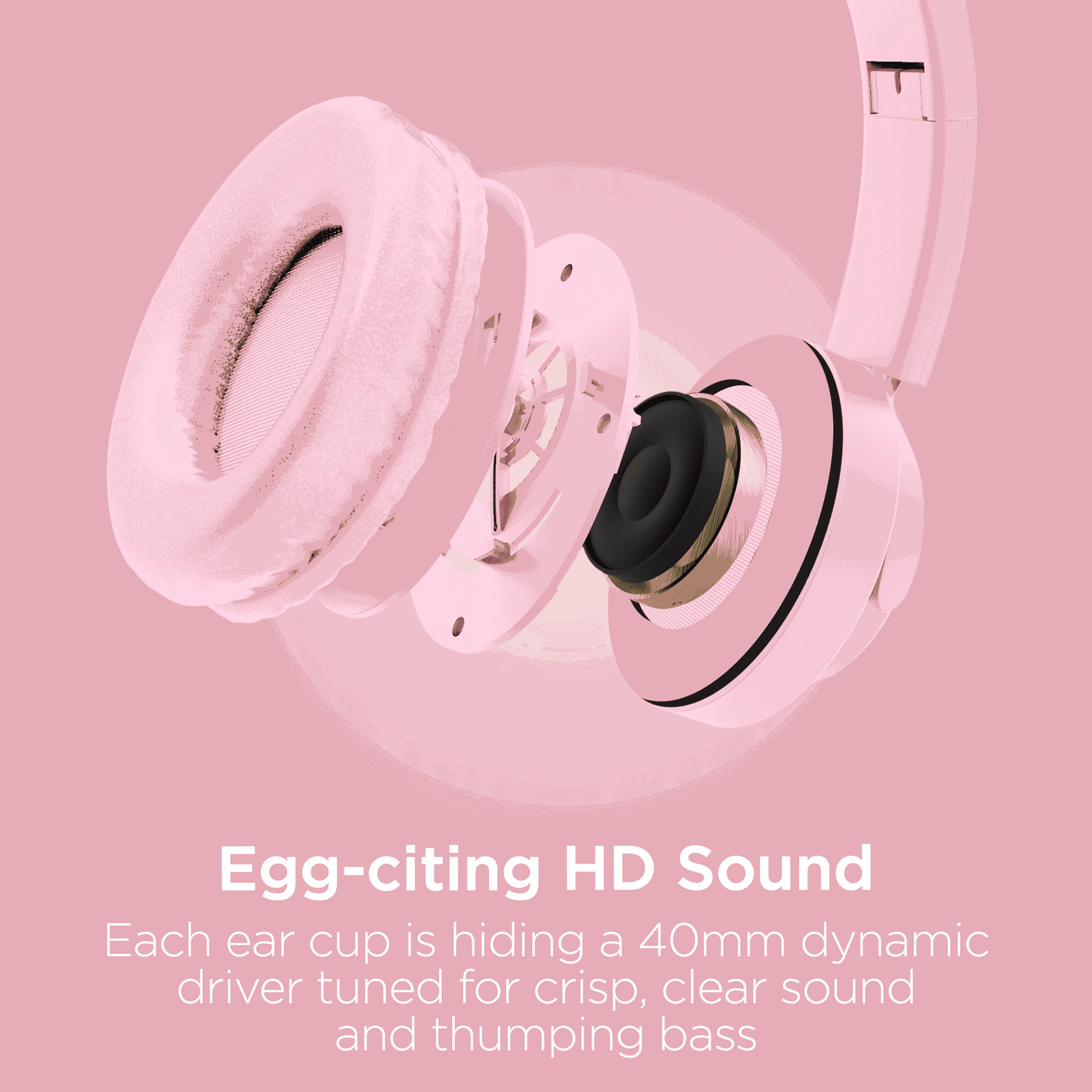 HyperGear Bunny Tracks Wireless Kids Headphones – Light-Up LED Ears - GoTypical