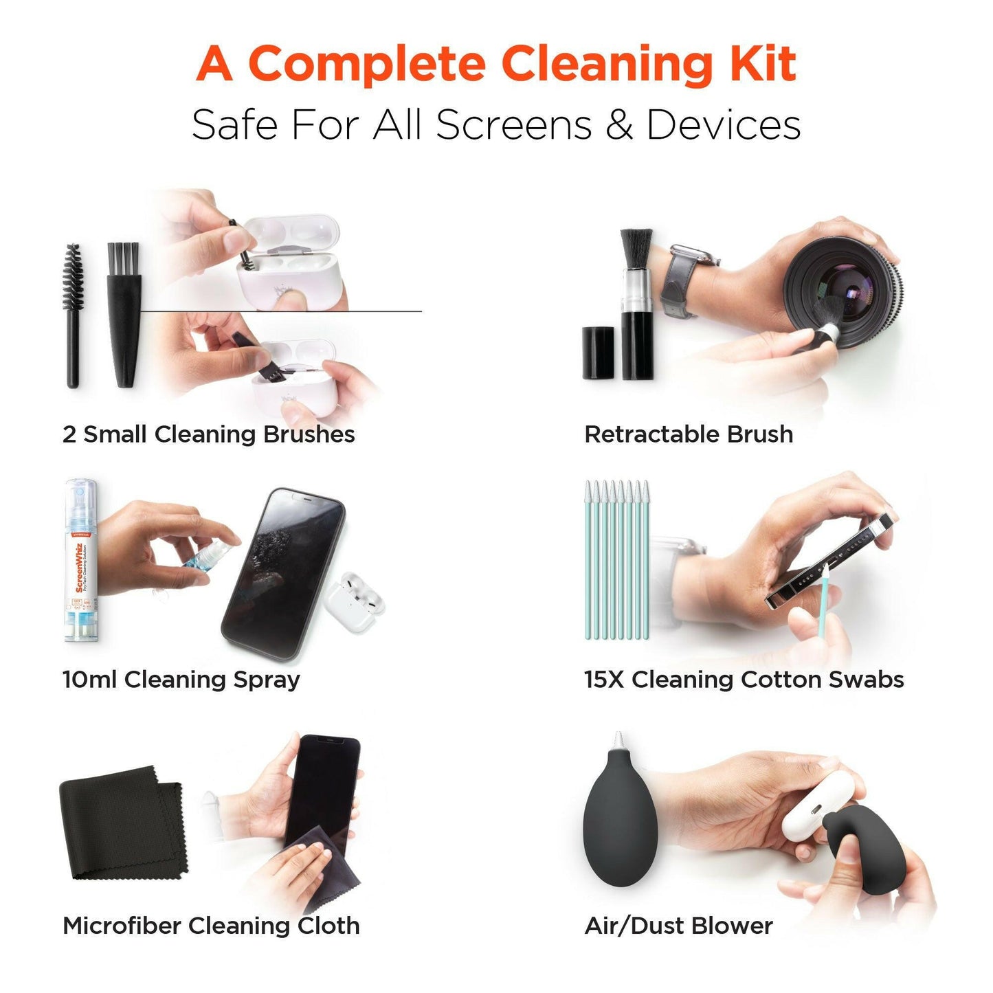 ScreenWhiz 7-in-1 Tech Cleaning Kit – HyperGear Complete Device Care - GoTypical